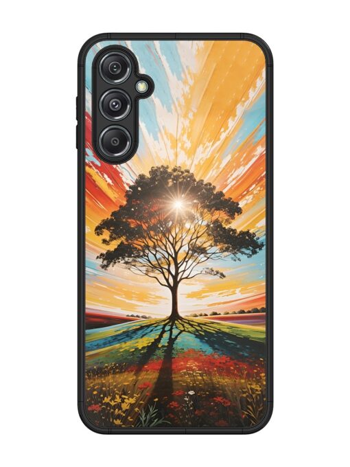 Abstract Tree Colorful Art Glossy Metal Phone Cover for Samsung Galaxy M34 (5G)