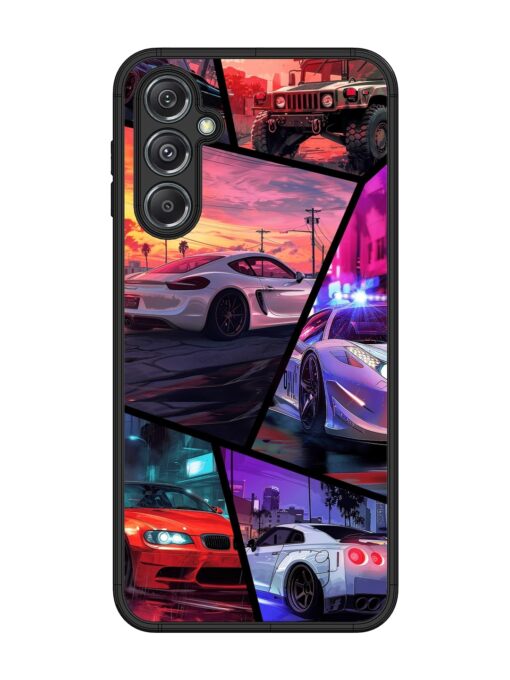 Ride In Pixels Glossy Metal Phone Cover for Samsung Galaxy M34 (5G)