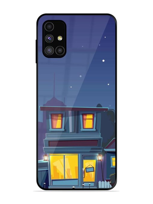 Vector Night House Glossy Metal Phone Cover for Samsung Galaxy M51