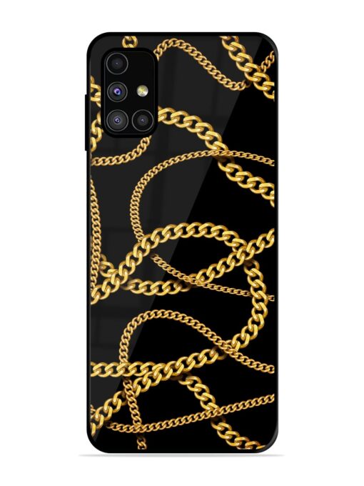 Decorative Golde Chain Glossy Metal Phone Cover for Samsung Galaxy M51