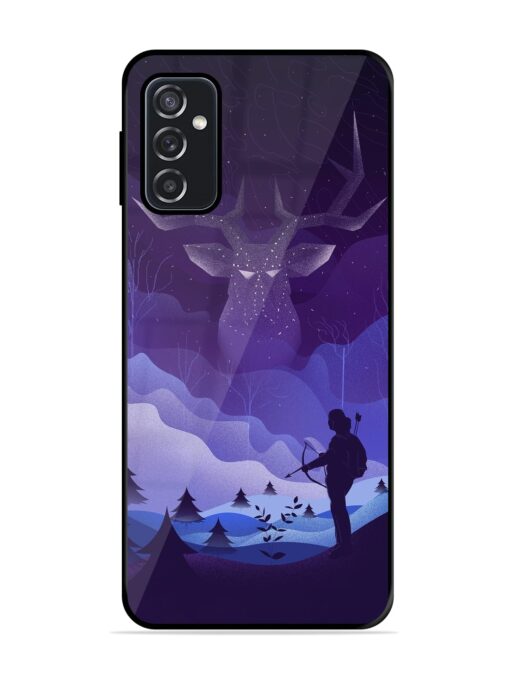 Deer Forest River Glossy Metal Phone Cover for Samsung Galaxy M52 (5G)