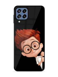 Smart Boy Cartoon Glossy Metal Phone Cover for Samsung Galaxy M53 (5G)