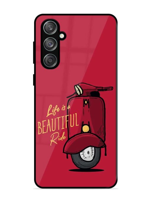 Life Is Beautiful Rides Glossy Metal Phone Cover for Samsung Galaxy M55 (5G) Zapvi