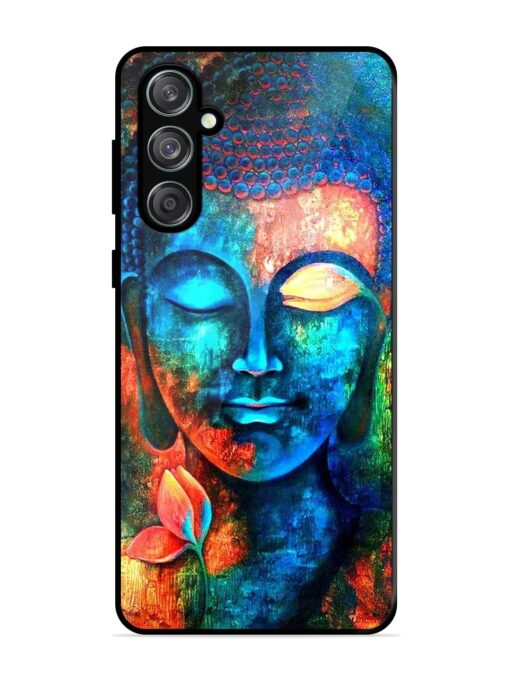 Buddha Painting Glossy Metal Phone Cover for Samsung Galaxy M55 (5G) Zapvi