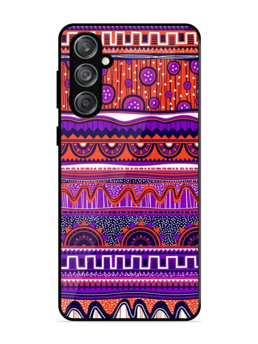 Ethnic Seamless Pattern Glossy Metal TPU Phone Cover for Samsung Galaxy M55 (5G) Zapvi