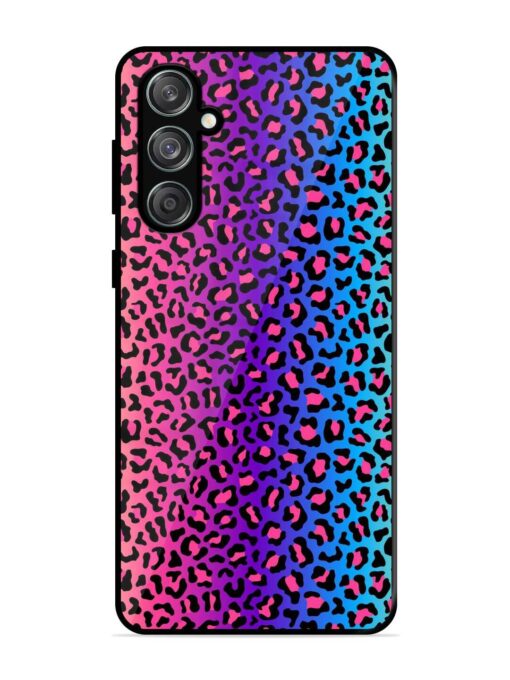 Colorful Leopard Seamless Glossy Metal Phone Cover for Samsung Galaxy M55 (5G) Zapvi