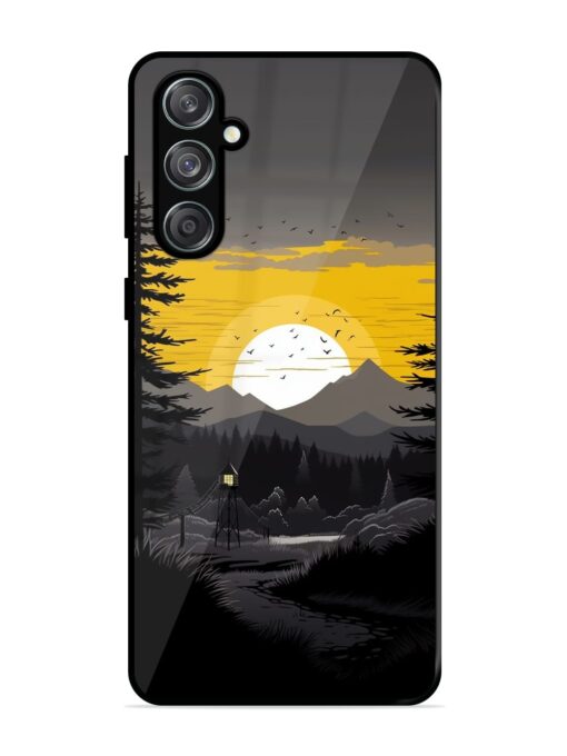 Sunset Vector Glossy Metal Phone Cover for Samsung Galaxy M55 (5G) Zapvi