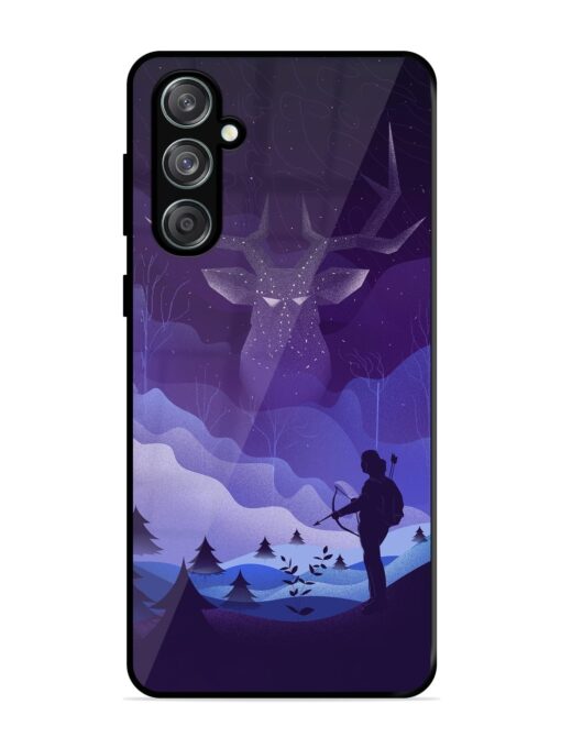 Deer Forest River Glossy Metal Phone Cover for Samsung Galaxy M55 (5G) Zapvi