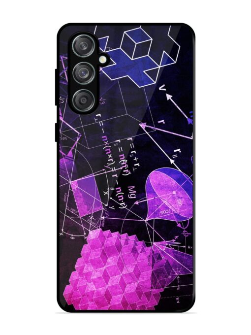 Math Physics Formula Art Glossy Metal Phone Cover for Samsung Galaxy M55 (5G) Zapvi