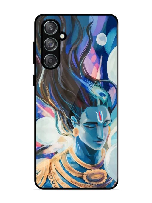 Bhagwan Sri Krishna Glossy Metal Phone Cover for Samsung Galaxy M55 (5G) Zapvi