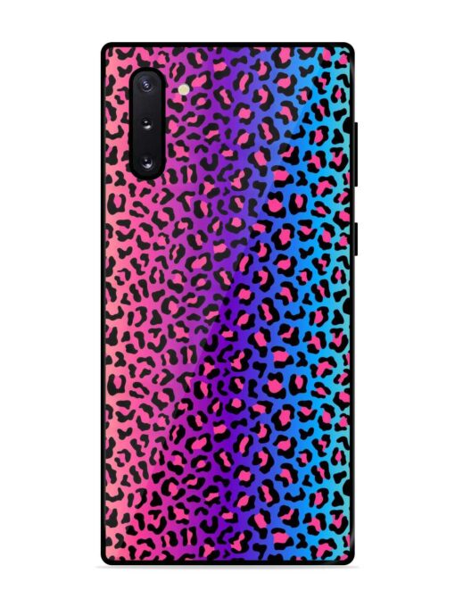 Colorful Leopard Seamless Glossy Metal Phone Cover for Samsung Galaxy Note 10