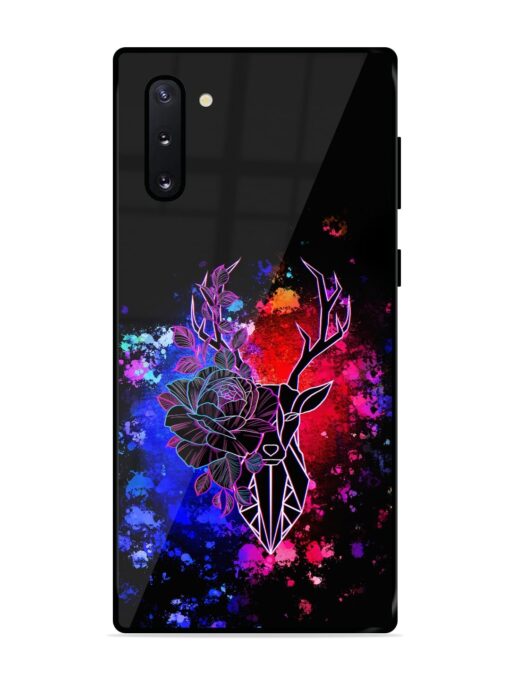 Floral Deer Art Glossy Metal Phone Cover for Samsung Galaxy Note 10