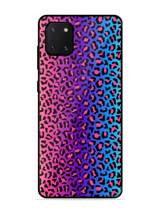 Colorful Leopard Seamless Glossy Metal Phone Cover for Samsung Galaxy Note 10 Lite