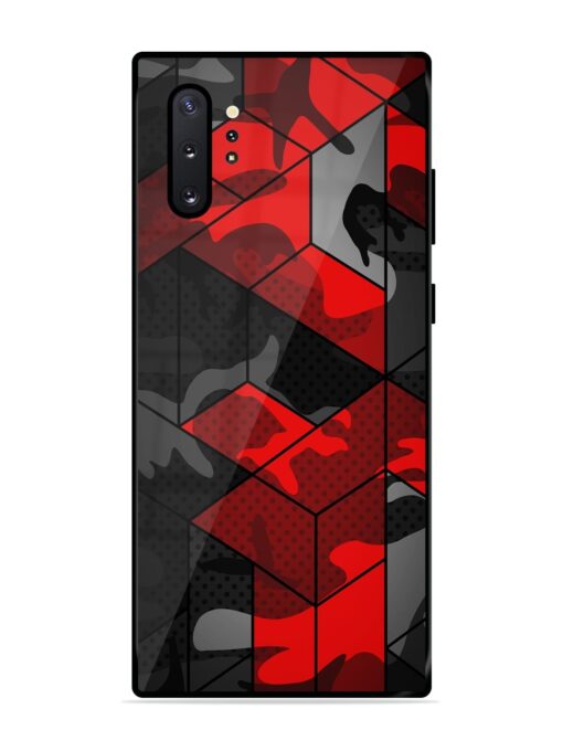 Royal Red Camouflage Pattern Glossy Metal Phone Cover for Samsung Galaxy Note 10 Plus Zapvi