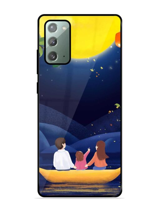 Happy Family And Beautiful View Glossy Metal Phone Cover for Samsung Galaxy Note 20 Zapvi