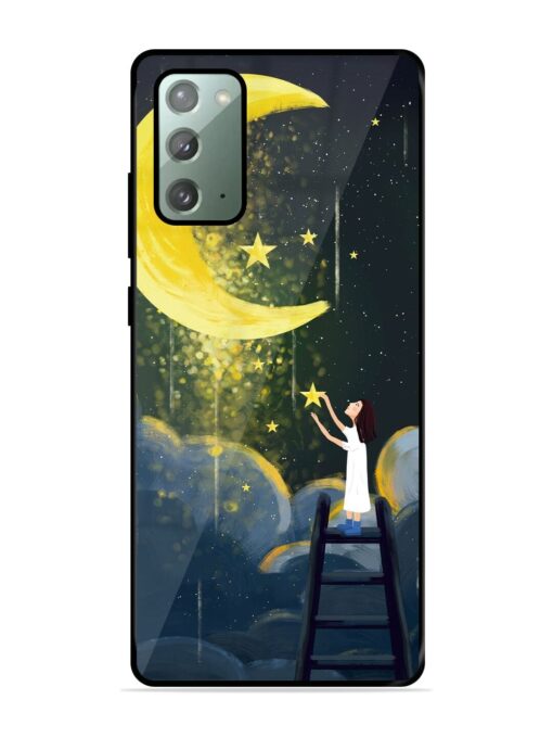 Moonlight Healing Night Illustration Glossy Metal TPU Phone Cover for Samsung Galaxy Note 20