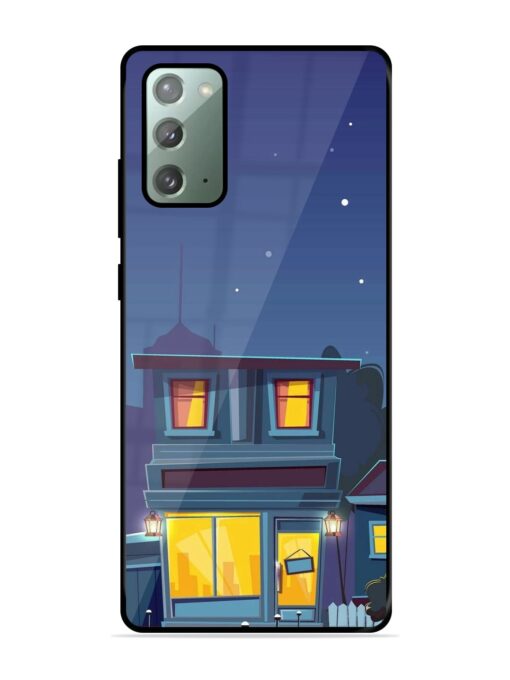 Vector Night House Glossy Metal Phone Cover for Samsung Galaxy Note 20 Zapvi