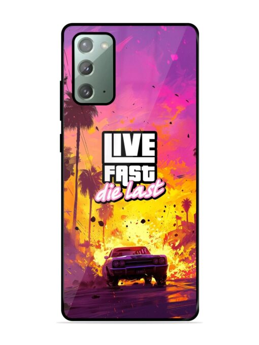 Live Fast Glossy Metal Phone Cover for Samsung Galaxy Note 20 Zapvi