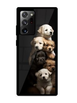 Cute Baby Dogs Glossy Metal Phone Cover for Samsung Galaxy Note 20 Ultra