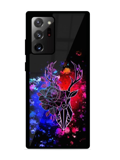 Floral Deer Art Glossy Metal Phone Cover for Samsung Galaxy Note 20 Ultra Zapvi