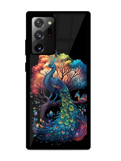 Peacock Tree Art Glossy Metal Phone Cover for Samsung Galaxy Note 20 Ultra Zapvi