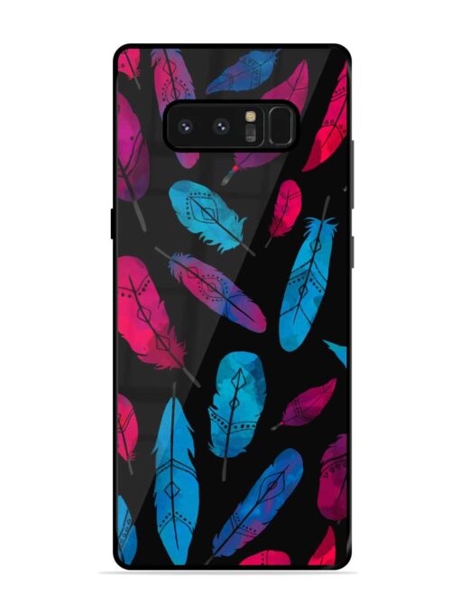 Feather Art Glossy Metal Phone Cover for Samsung Galaxy Note 8