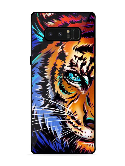 Colorful Lion Art Glossy Metal Phone Cover for Samsung Galaxy Note 8