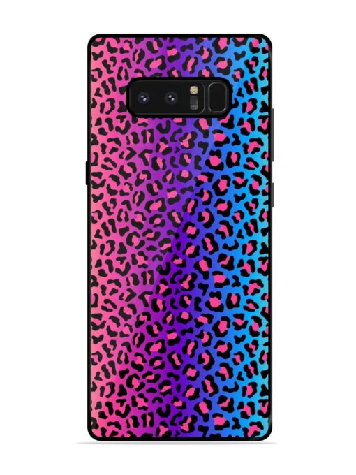 Colorful Leopard Seamless Glossy Metal Phone Cover for Samsung Galaxy Note 8