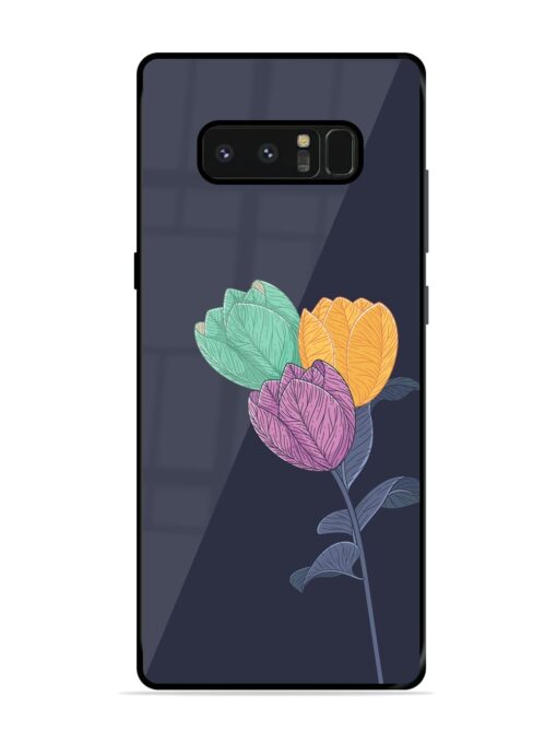 Flower Vector Glossy Metal Phone Cover for Samsung Galaxy Note 8 Zapvi