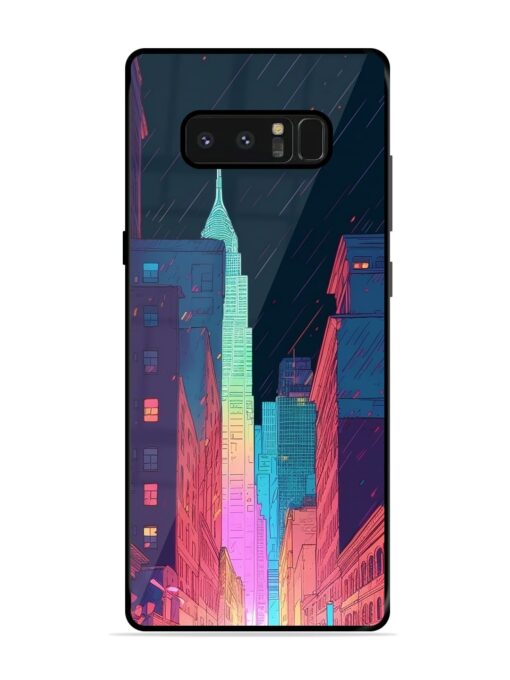 Minimal City Art Glossy Metal Phone Cover for Samsung Galaxy Note 8