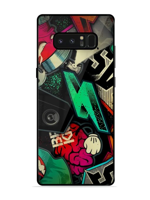 Graffiti Art Glossy Metal Phone Cover for Samsung Galaxy Note 8