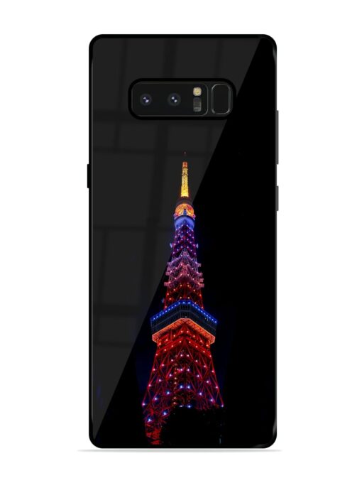 Eiffel Tower Night View Glossy Metal Phone Cover for Samsung Galaxy Note 8