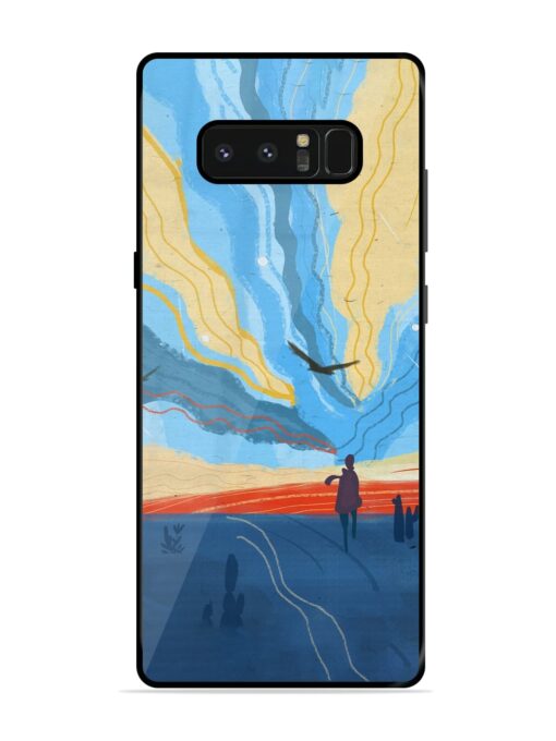 Minimal Abstract Landscape Glossy Metal Phone Cover for Samsung Galaxy Note 8