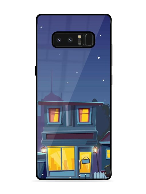 Vector Night House Glossy Metal Phone Cover for Samsung Galaxy Note 8