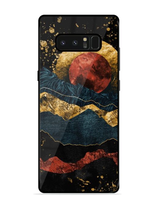 Gold Painting View Glossy Metal Phone Cover for Samsung Galaxy Note 8 Zapvi