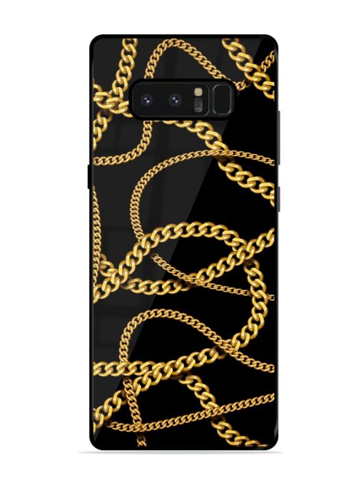 Decorative Golde Chain Glossy Metal Phone Cover for Samsung Galaxy Note 8