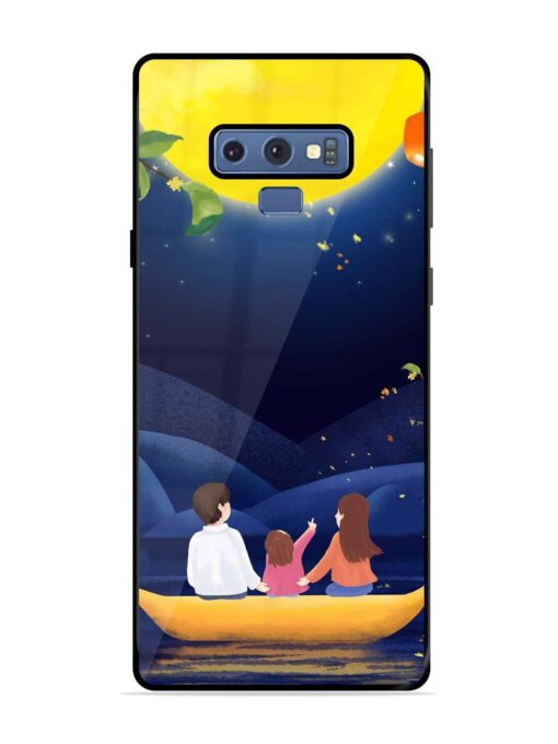 Happy Family And Beautiful View Glossy Metal Phone Cover for Samsung Galaxy Note 9