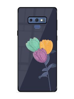 Flower Vector Glossy Metal Phone Cover for Samsung Galaxy Note 9