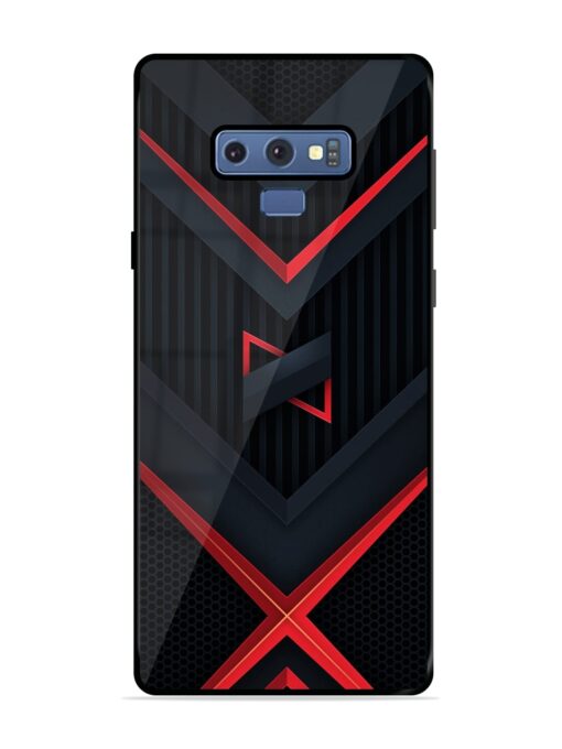 Red Gray Abstract Glossy Metal Phone Cover for Samsung Galaxy Note 9