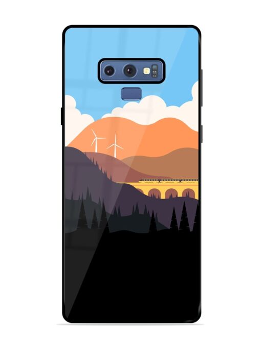 Minimal Mountain Vector Glossy Metal Phone Cover for Samsung Galaxy Note 9