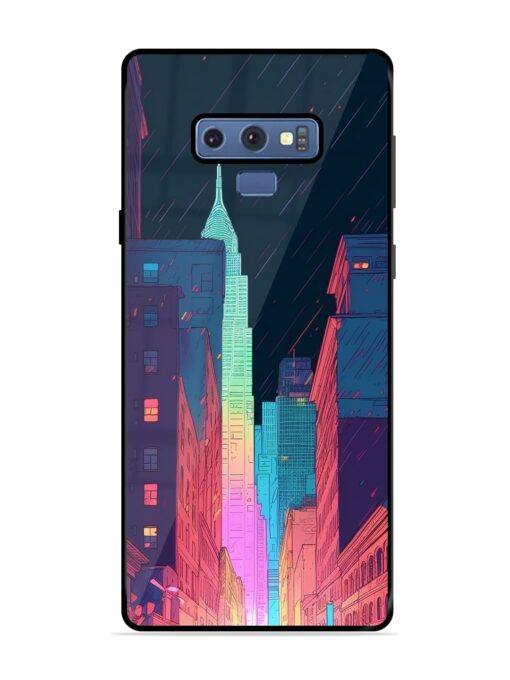 Minimal City Art Glossy Metal Phone Cover for Samsung Galaxy Note 9