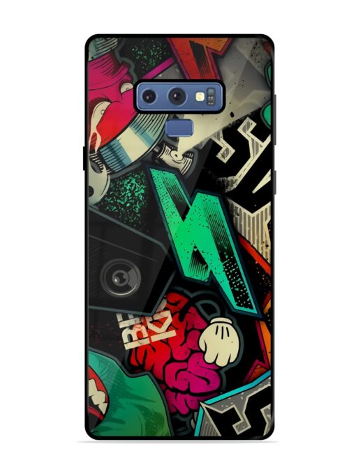 Graffiti Art Glossy Metal Phone Cover for Samsung Galaxy Note 9