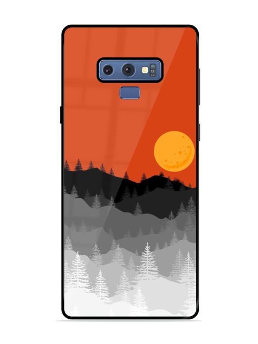 Mountain Lofi Sun Glossy Metal Phone Cover for Samsung Galaxy Note 9 Zapvi