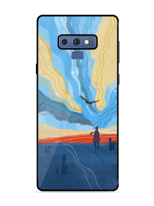 Minimal Abstract Landscape Glossy Metal Phone Cover for Samsung Galaxy Note 9