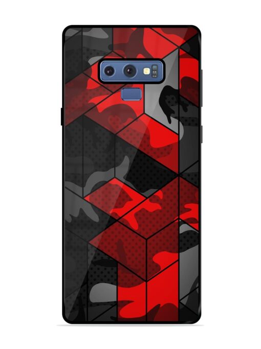 Royal Red Camouflage Pattern Glossy Metal Phone Cover for Samsung Galaxy Note 9 Zapvi