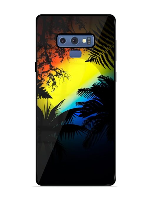 Colorful Sunset With Palm Trees Glossy Metal Phone Cover for Samsung Galaxy Note 9 Zapvi