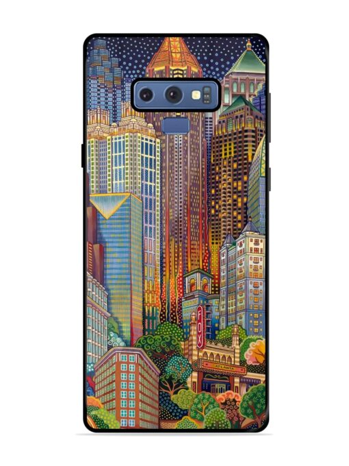 Cityscapes Art Glossy Metal Phone Cover for Samsung Galaxy Note 9