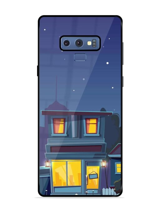 Vector Night House Glossy Metal Phone Cover for Samsung Galaxy Note 9