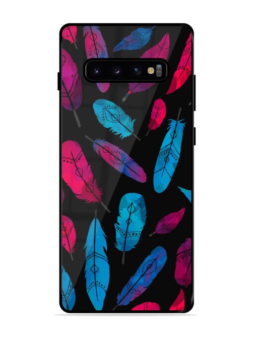 Feather Art Glossy Metal Phone Cover for Samsung Galaxy S10 Plus Zapvi