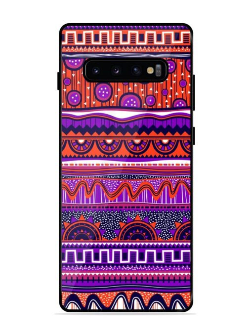 Ethnic Seamless Pattern Glossy Metal TPU Phone Cover for Samsung Galaxy S10 Plus